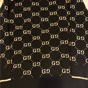 Gucci Black and Cream GG Pattern Sweater